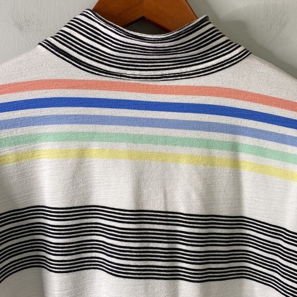 Talbots T by Talbots Striped Slub French Terry Pullover Sweater Top Long Sleeve - Picture 9 of 16